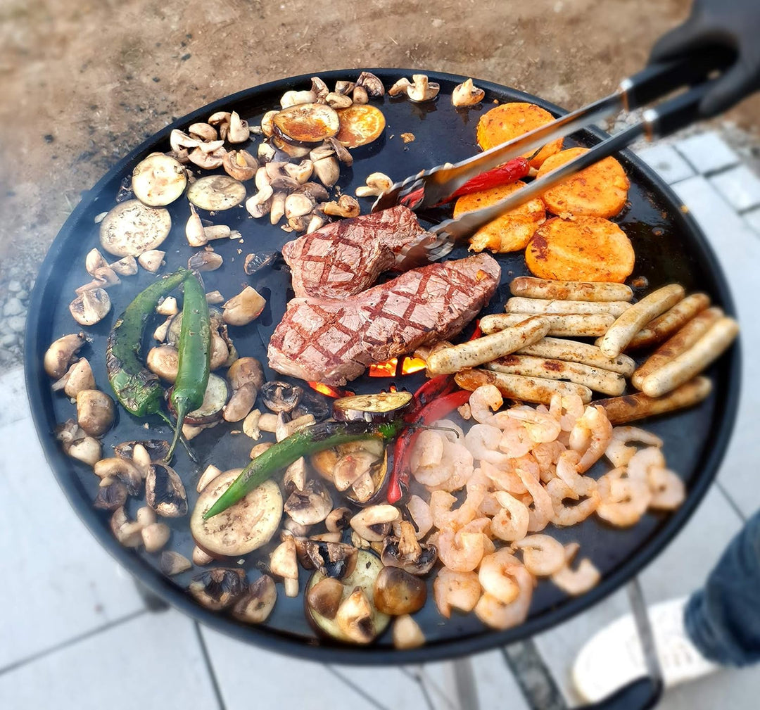 6mm Feuerplatte | Plancha | Grillplatte für 57 cm Kugelgrill + Branding Grillrost