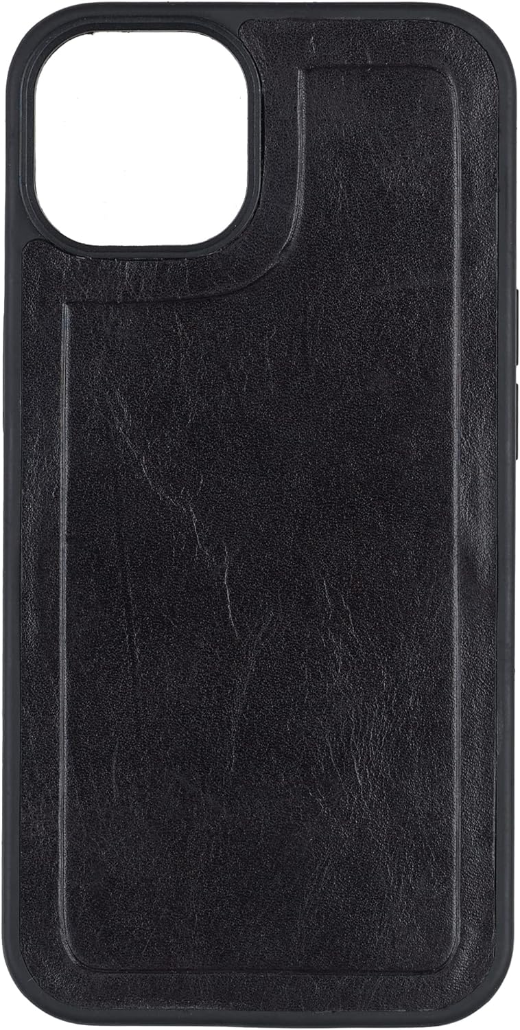 HANS/SON Echtlederhülle iPhone 13 Inkl. Magnetischem Kreditkartenwallet (Schwarz), Schwarz