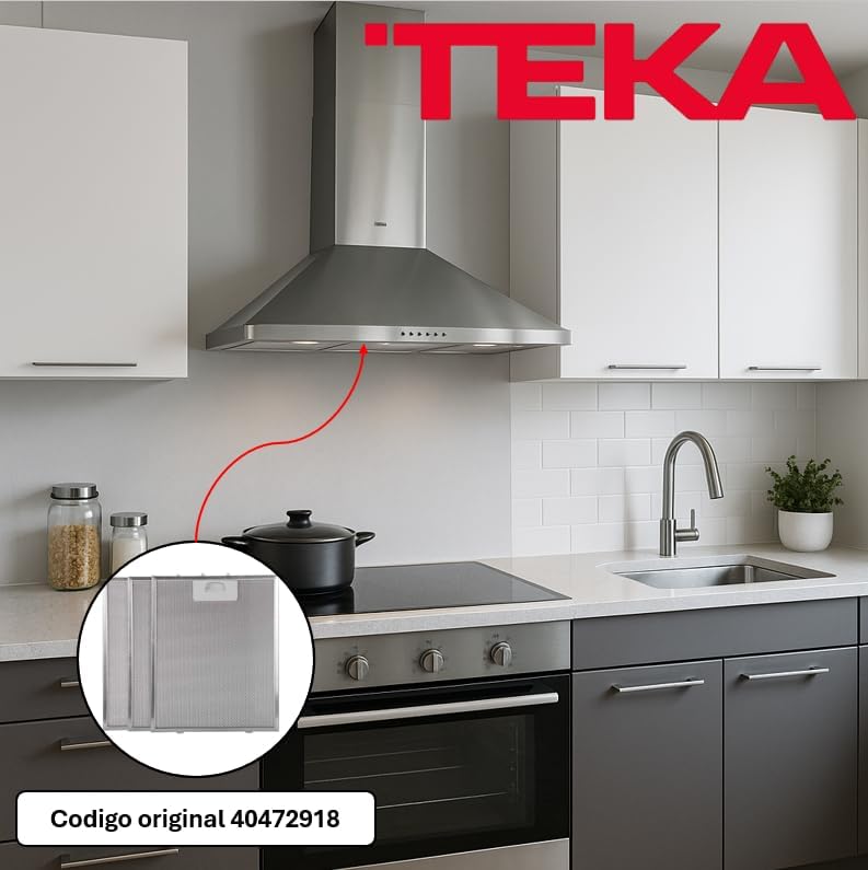 Recamania Filter für Dunstabzugshaube, 320 x 260 cm, 3 Stück, Originalcode 40472918