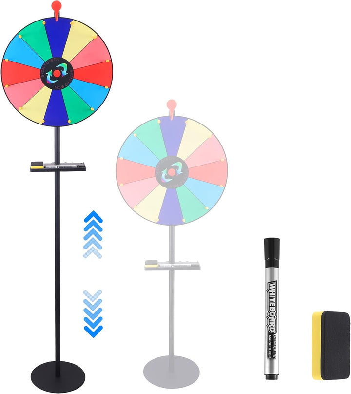 17'' Glücksrad zum Drehen Gross mit 14 Farben, 43cm Höhenverstellbar Gluecksrad Gluecksrad Spielzeug