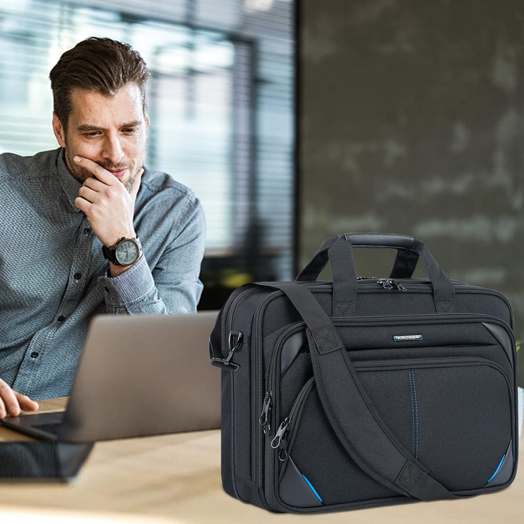 KROSER Laptop Tasche 18 Zoll Business Tasche Laptop für 17,3 Zoll Computer, Laptop Aktentasche, Wass