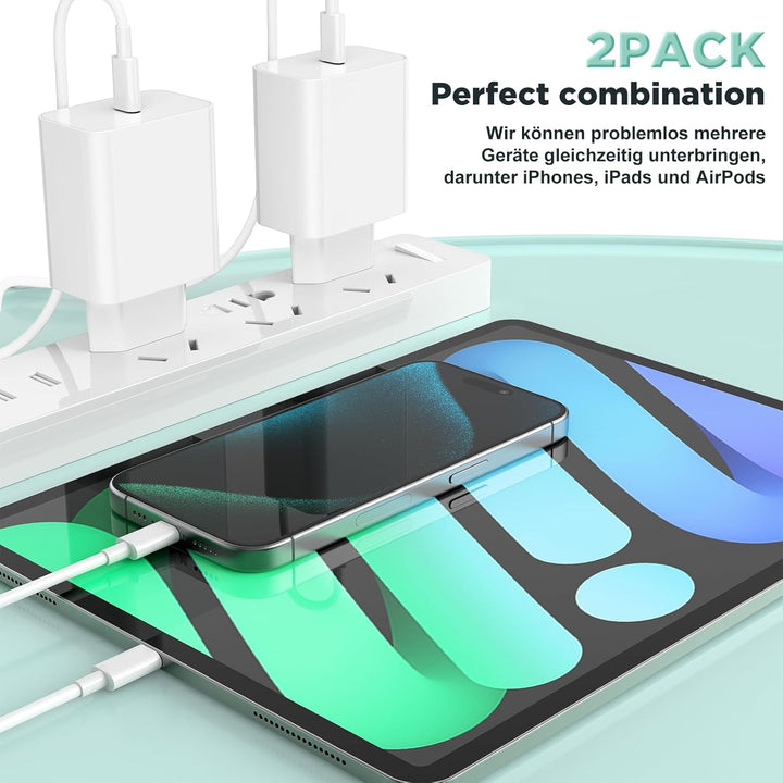 USB C Ladegerät 20W mit Ladekabel für iPhone 17 16 15/17 16 15 Pro/17 16 15 Pro Max/17Air/16 15 Plus