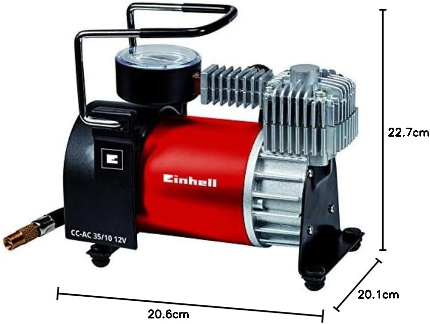 Einhell Auto Kompressor CC-AC 35/10 12 V (0-10 bar Druckmanometer, 35 Liter pro Minute Fördermenge,