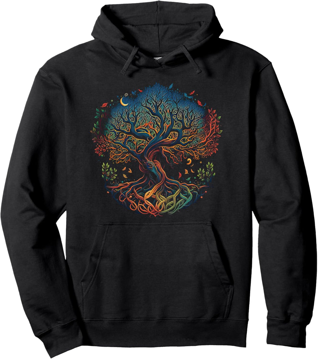 Baum des Lebens Yggdrasil Wikinger Midgard Thor Walhalla Pullover Hoodie