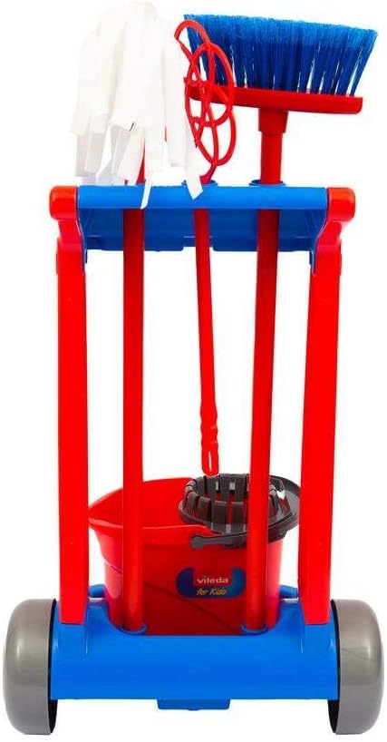 Grandi Giochi - Reinigungswagen Vileda for Kids, die Originalversion Spielzeug mit Besen, Wischmop u