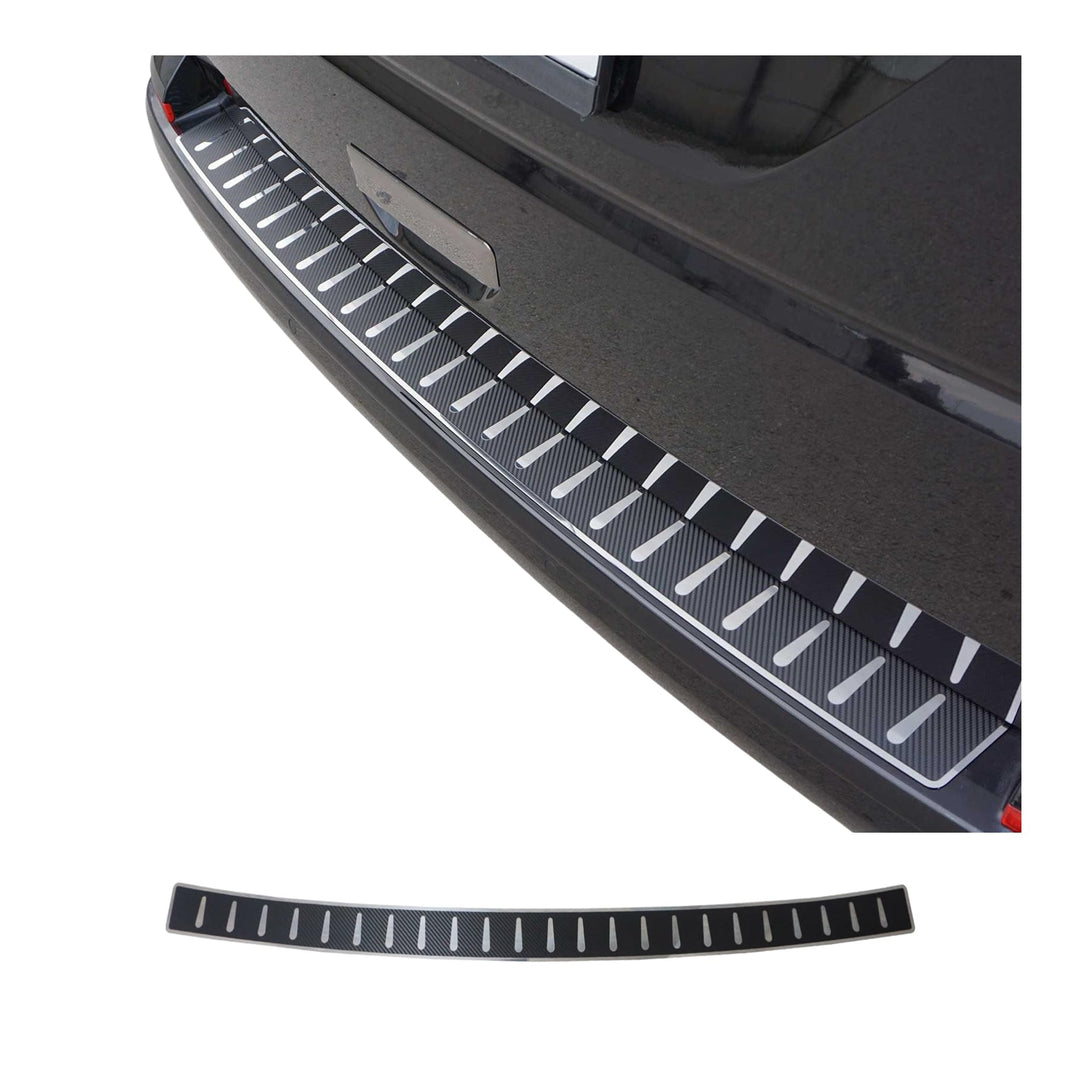 OMAC Ladekantenschutz Stossstange kompatibel mit VW Multivan T5 2003-2015 Chrom Kohlefaserfolien Ede