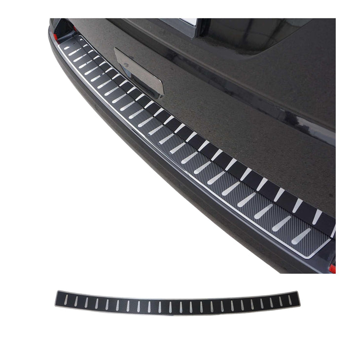 OMAC Ladekantenschutz Stossstange kompatibel mit VW Multivan T5 2003-2015 Chrom Kohlefaserfolien Ede