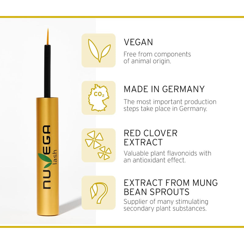 Nuvega Lash – Vorteils-Set Veganes Wimpernserum & Augenbrauenserum I lange Wimpern in nur 4-6 Wochen