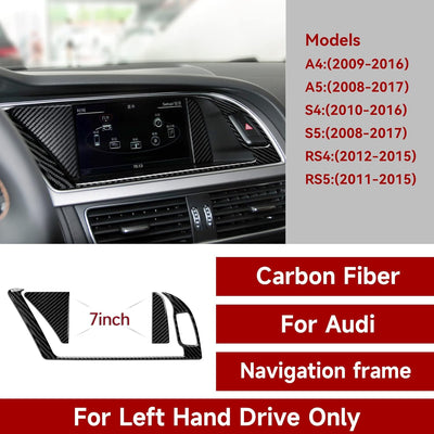 OYDDL Carbon Fiber Auto Mittelkonsole Navigation CD Panel Luftauslass Abdeckung Trim Kompatibel mit