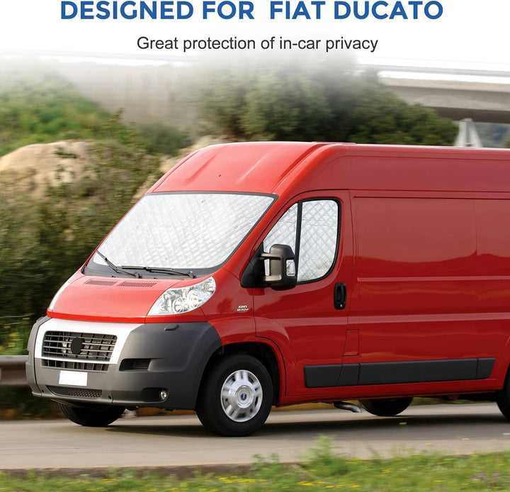 Sonnenschutz Auto Frontscheibe Kompatibel mit FIAT Ducato Peugeot Boxer Citroën Jumper 2006-2021, 3