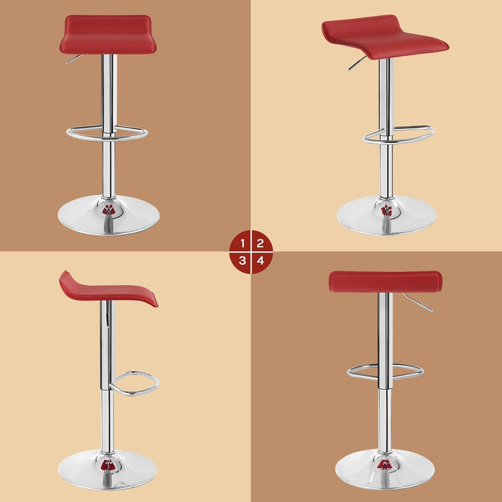 WOLTU BH11bd-1 Design Hocker Barhocker, stufenlose Höhenverstellung, verchromter Stahl, Antirutschgu