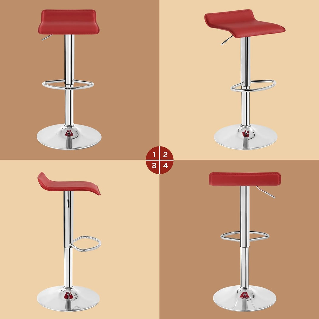 WOLTU 4er Set Barhocker Design Stuhl Drehstuhl Tresenstuhl，stufenlose Höhenverstellung, verchromter