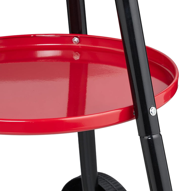 Relaxdays Holzkohlegrill mit Rollen, Ø 42 cm, Picknickgrill Garten & Park, Griller, Windschutz, Rund