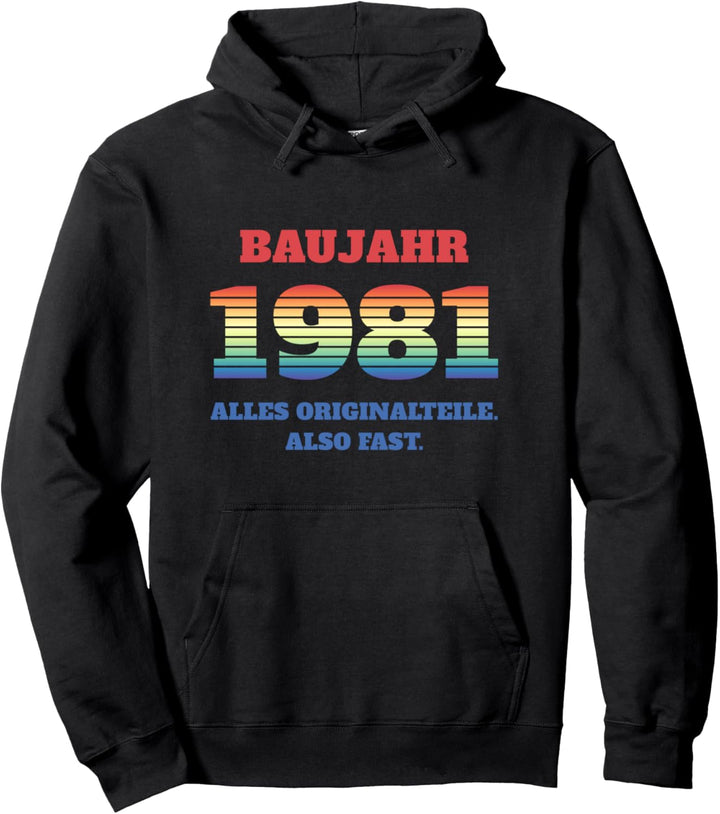 41. Geburtstag 41 Jahre 1981 Baujahr Regenbogen Lustiges Pullover Hoodie
