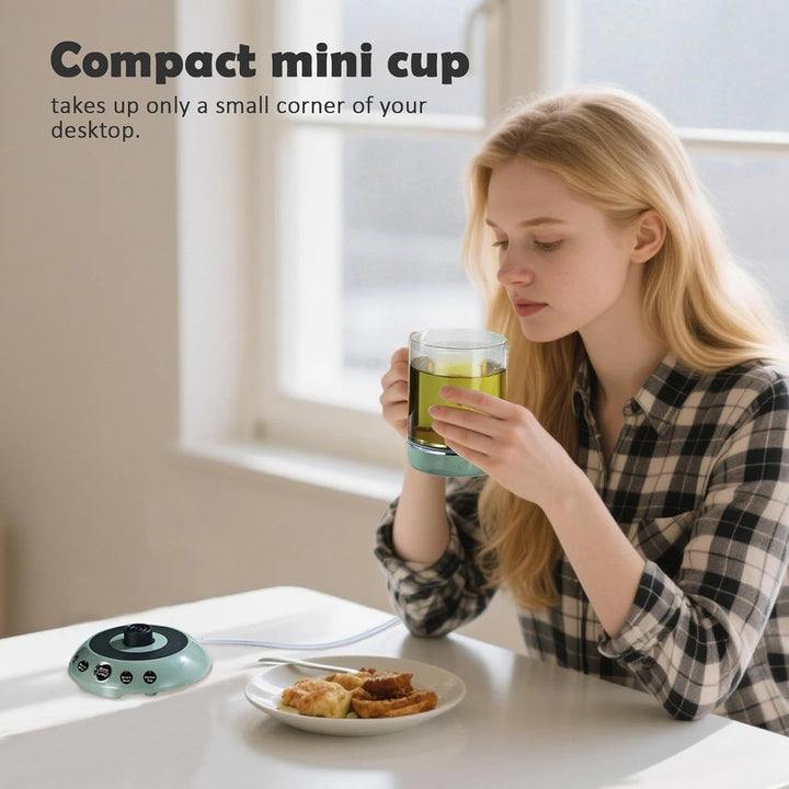 Mini Wasserkocher 400ml Glas - 4-in-1 Multifunktions Tassenwärmer mit abnehmbarer Basis (Heisswasser