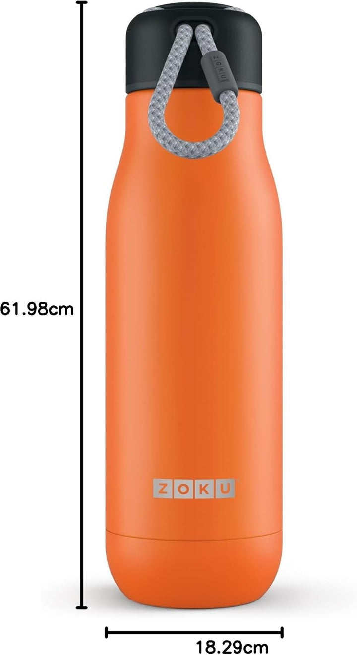 Zoku Trinkflasche 530 ml, Edelstahl, Orange, 7.2 x 7.2 x 24.4 cm, Orange