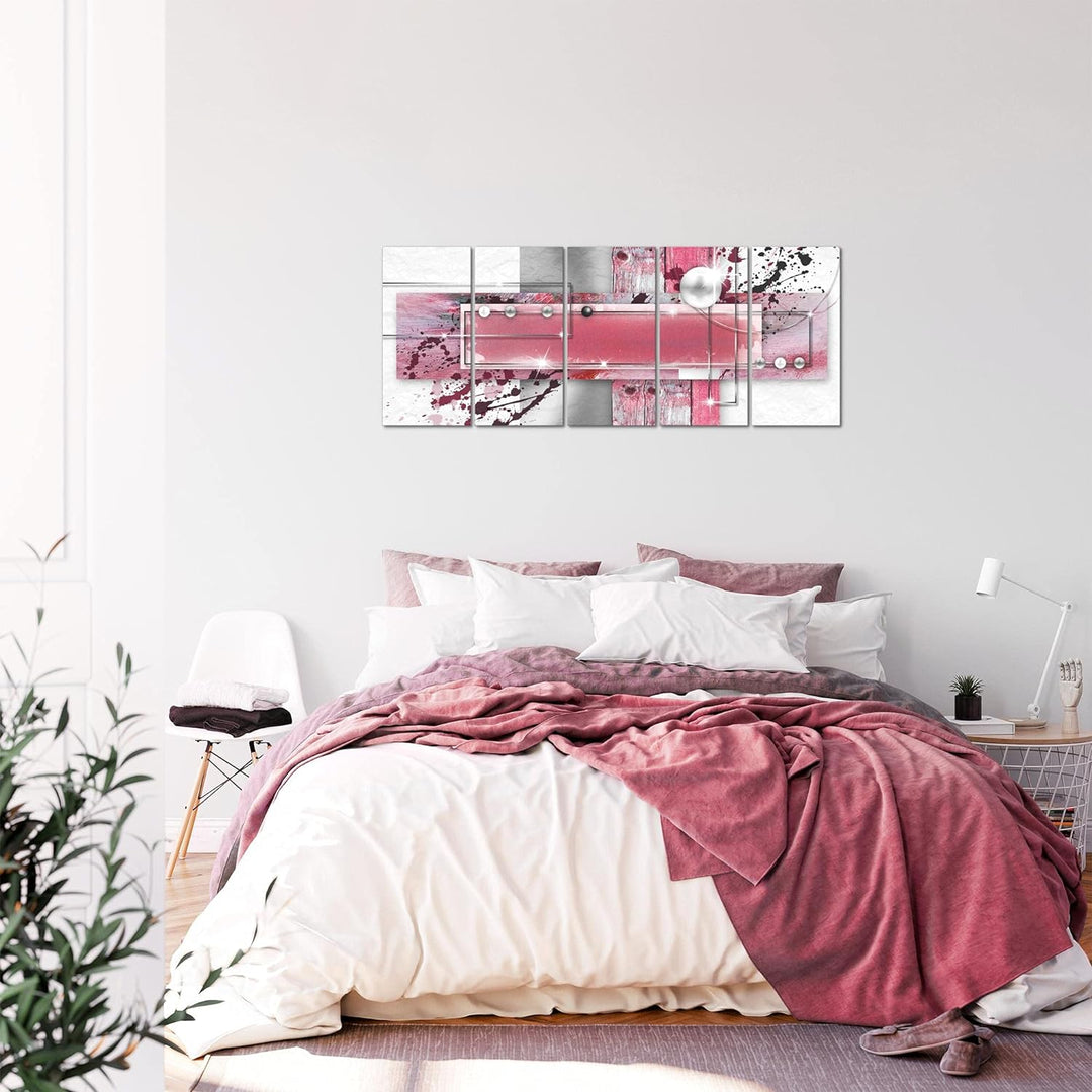 Runa Art Bild Abstrakt Wandbilder auf Vlies Leinwand 5 Teilig Wanddekoration Wohnzimmer Schlafzimmer