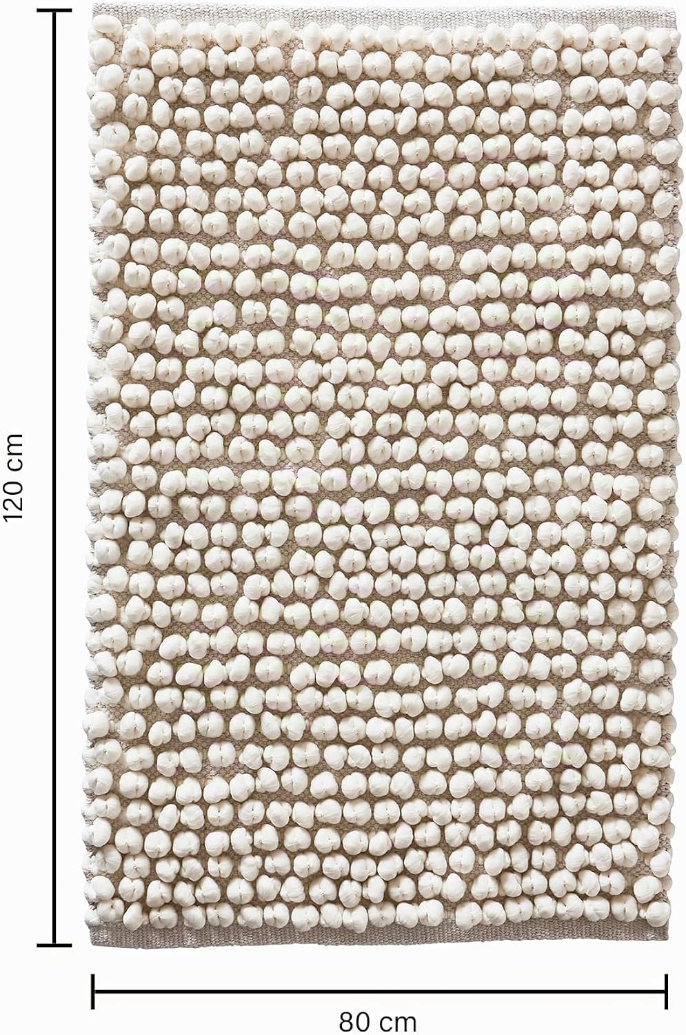 JOTEX Popcorn Badteppich, Weiss, 80x120 cm Weiss 80X120, Weiss 80X120