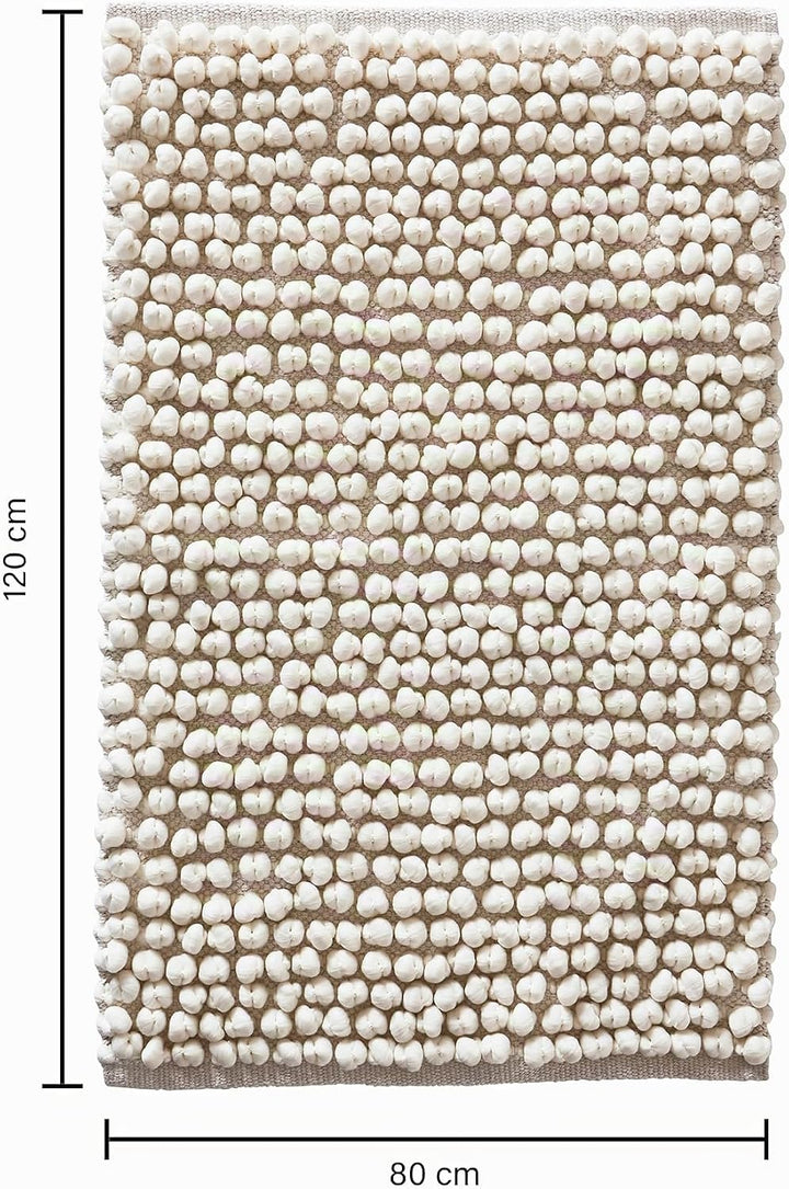JOTEX Popcorn Badteppich, Weiss, 80x120 cm Weiss 80X120, Weiss 80X120