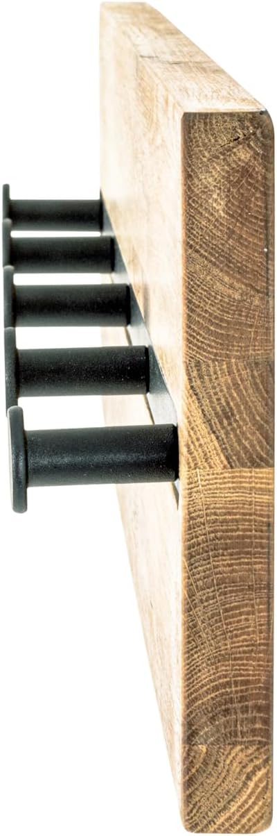 HAKU Möbel Wandgarderobe, Massivholz, eiche geölt-schwarz, B 60 x T 6 x H 15 cm Eiche Geölt-schwarz