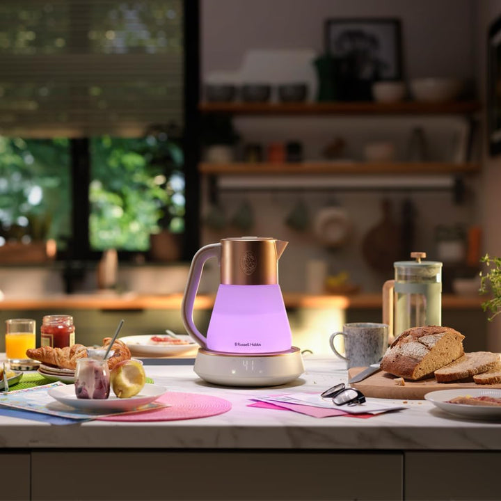 Russell Hobbs Wasserkocher Glas [1,7L, Temperatureinstellung 40-100°] Calm (LED-Beleuchtung, beruhig
