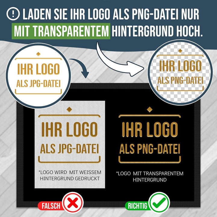 Print Royal Personalisierte Fussmatte mit Logo und Wunschtext - Logomatte - Schmutzfangmatte mit Log