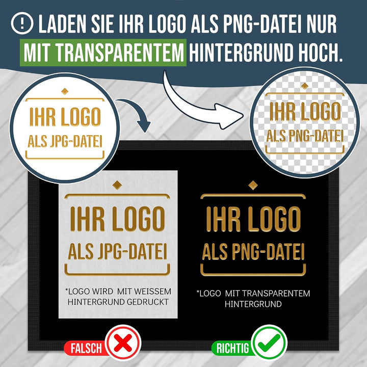 Print Royal Personalisierte Fussmatte mit Logo und Wunschtext - Logomatte - Schmutzfangmatte mit Log