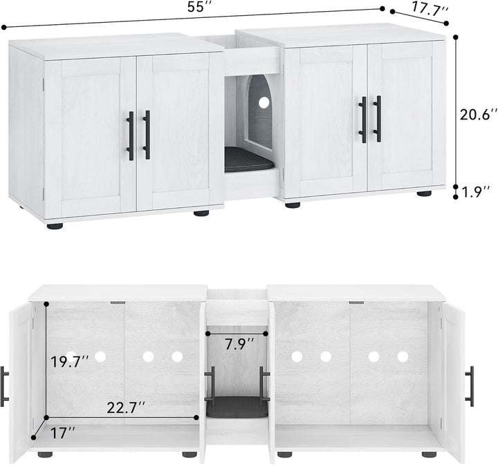 Katzenschrank Für Katzentoilette Katzenklo Schrank, Verstecktes Katzentoilette Für 2 Katzen, Katzenm