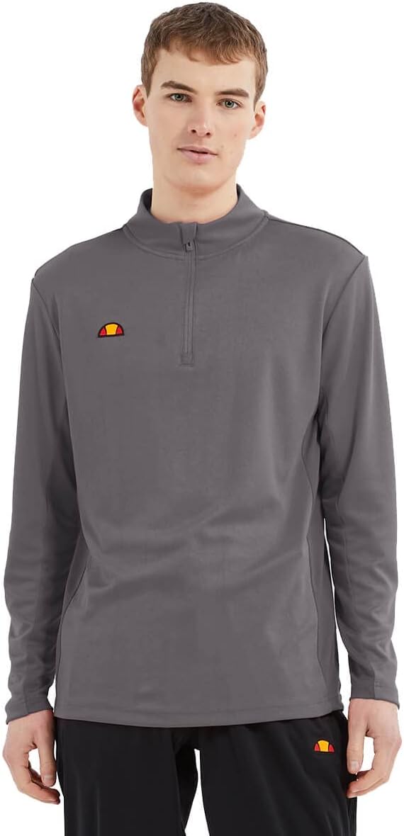 Ellesse Herren Rolbi Anti-Odour-Feuchtigkeitsdocht 1/2 Zip-Golf-Pullover M Dark Grau, M Dark Grau