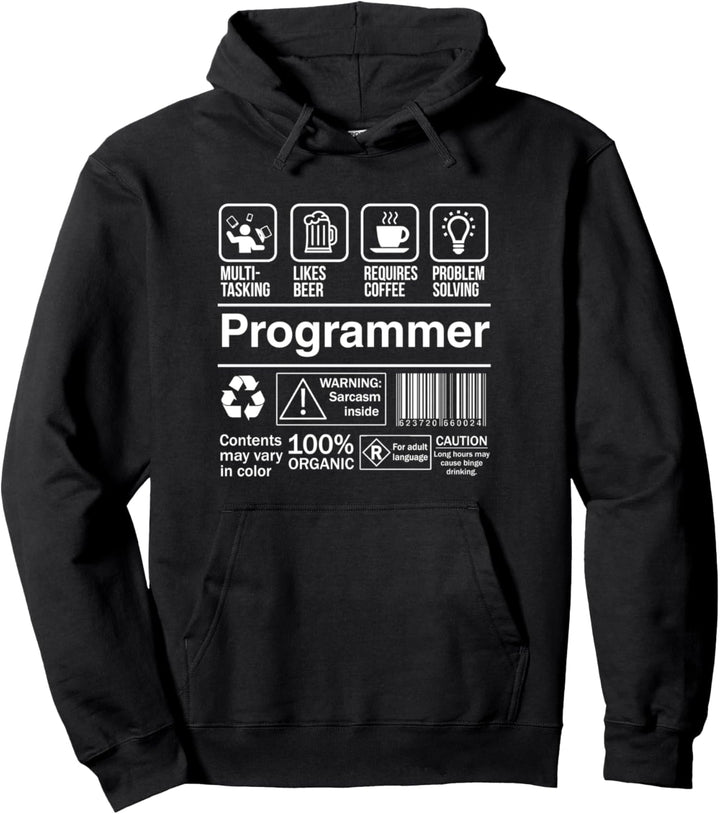 Programmer Product Label Funny Gift Pullover Hoodie