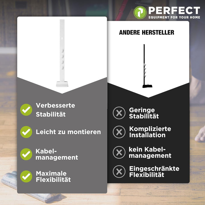 PERFECT EQUIPMENT FOR YOUR HOME PHD-D200W, Staubsaugerständer, Aluminium, Weiss, Weiss