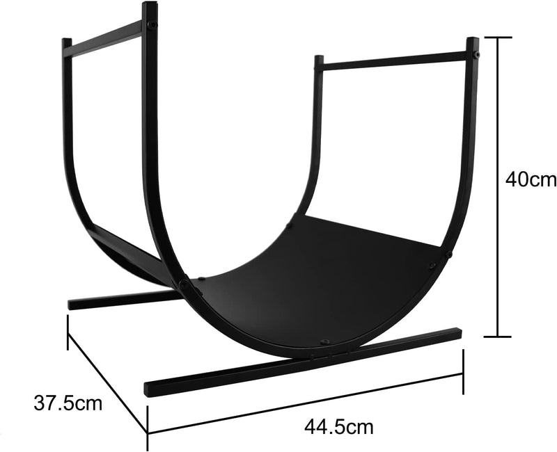 YRHome Kaminholzregal halbrund 44,5x37,5x40cm (LxBxH) Brennholzregal pulverbeschichteter Stahl Feuer