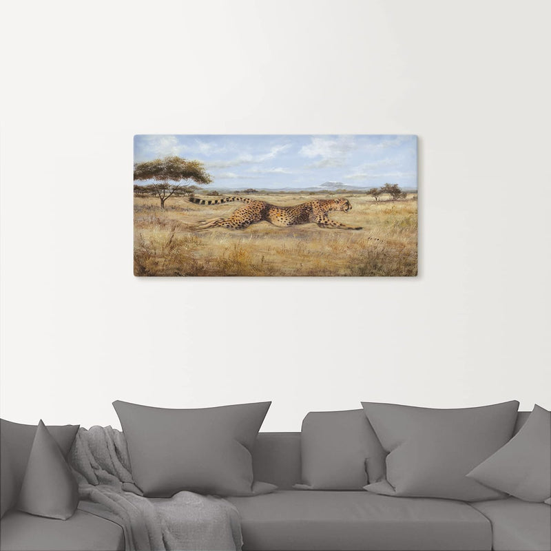 ARTland Leinwandbilder Wandbild Bild auf Leinwand Wandbilder 100 x 50 cm Tiere Wildtiere Raubkatze M