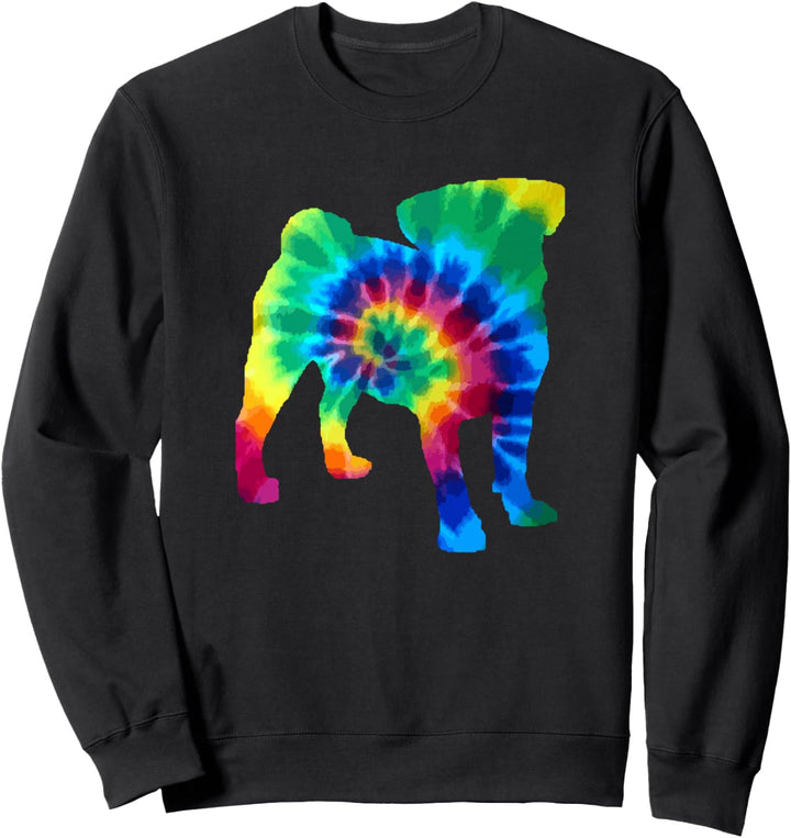 Mops Tie Dye Vintage Hippie Hund Mops Sweatshirt