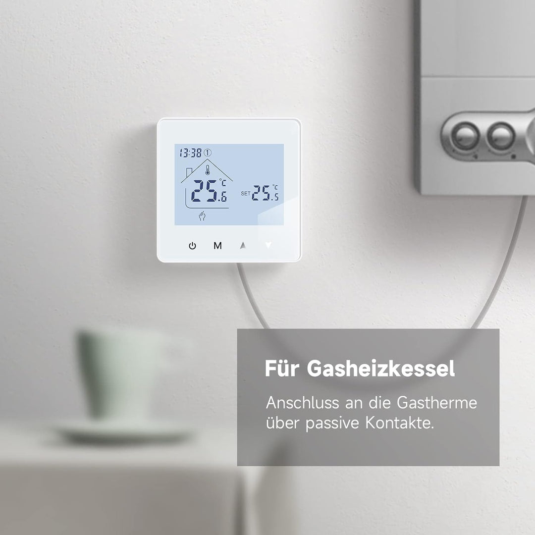 Beok Thermostat Heizung Digital, Programmierbarer Raumthermostat für Steuerung des Gaskessel und Was