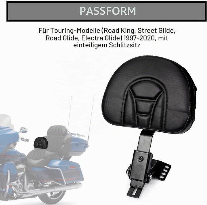 Plugin Fahrer Rückenlehne, PSLER Verstellbares Fahrer-Rückenlehnen Polster Sissy Bar mit Einer Gesch