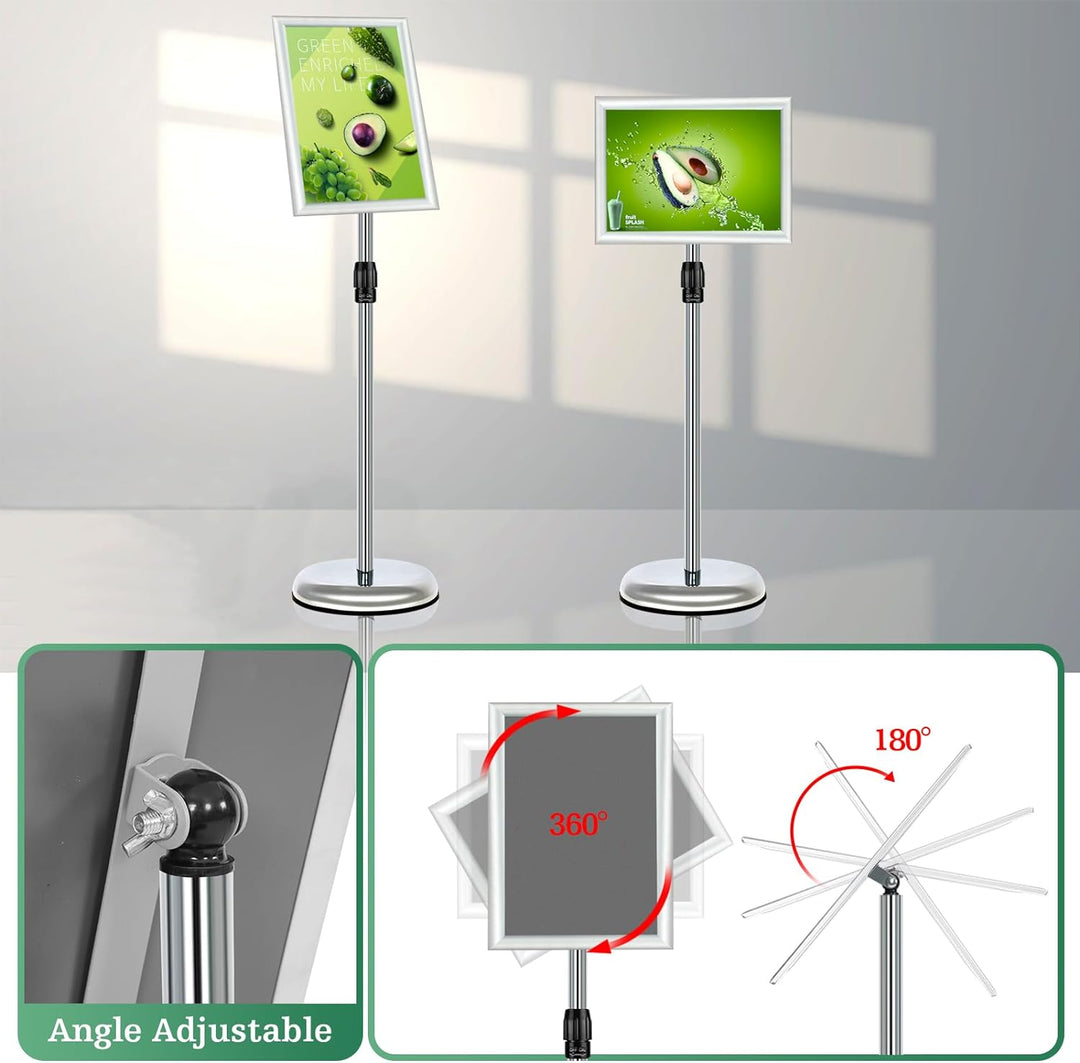 Mutualsign Infoständer A4 Aluminium Plakatständer Höhenverstellbar Posterständer Informationsständer