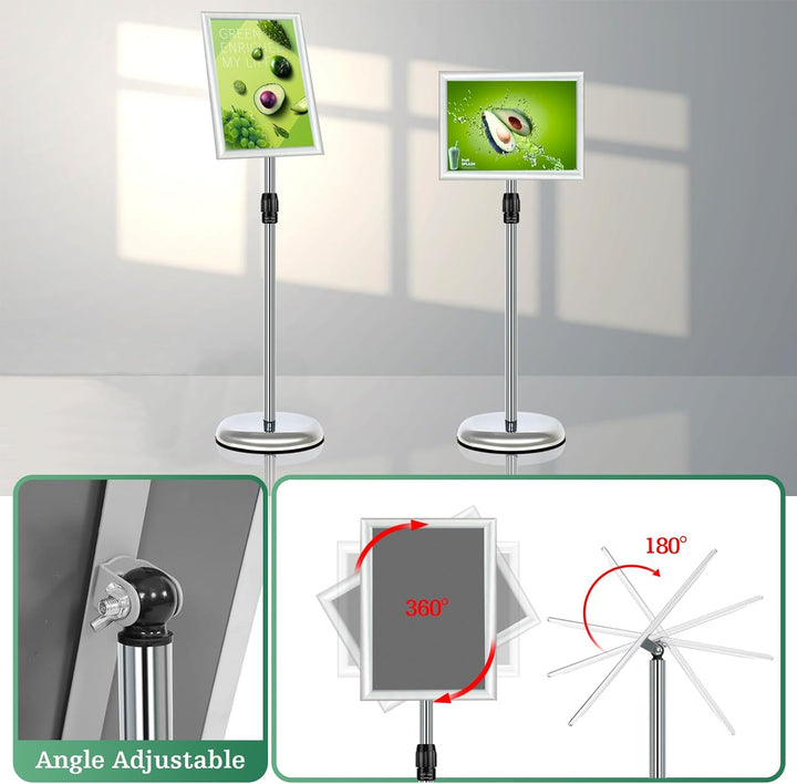 Mutualsign Infoständer A4 Aluminium Plakatständer Höhenverstellbar Posterständer Informationsständer