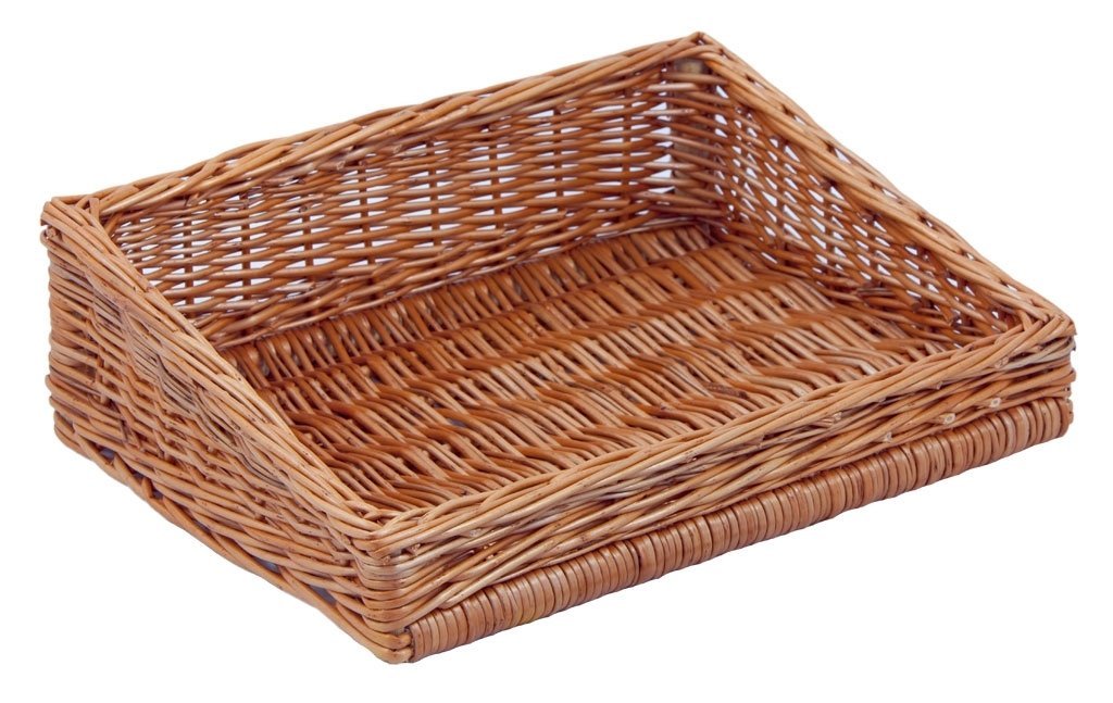 Regalkorb "Schräg" rechteckig, braun, T 30cm x B 40cm x Hv 6cm x Hh 12cm, T 30cm x B 40cm