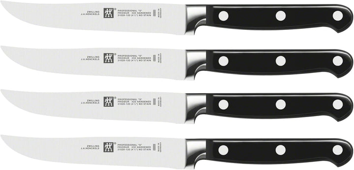 ZWILLING Professional S Steakmesser-Set 4-teilig, Klingenlänge 12 cm, Rostfreier Spezialstahl/Kunsts