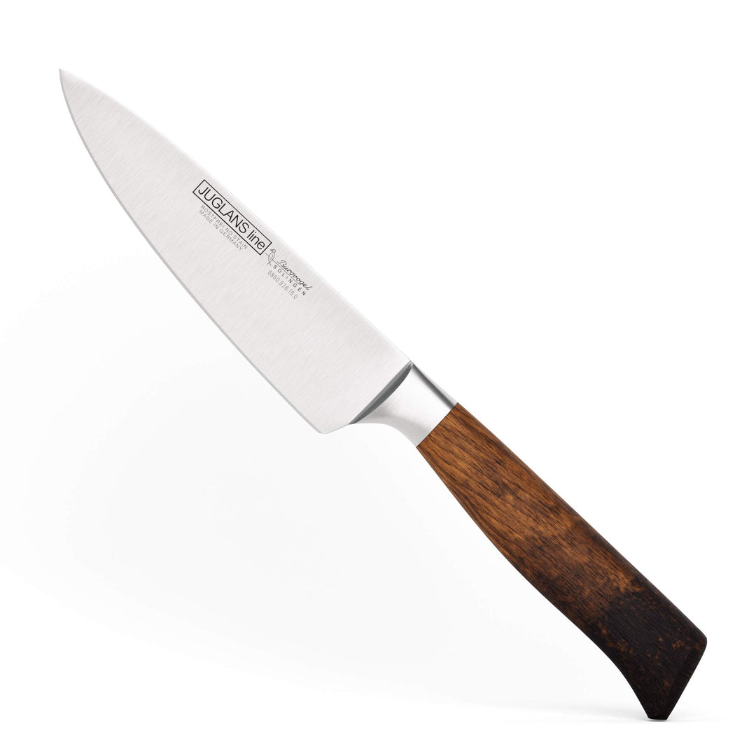 Burgvogel Solingen Juglans Line Kochmesser Walnussholz 15 cm, rostfrei, Küchenmesser scharf geschmie