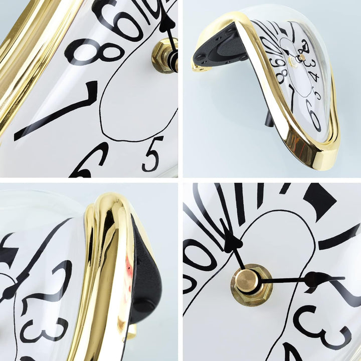 Lafocuse Lautlos Salvador Dali Uhr Gold, Geschmolzene Uhr Ohne Tickgeräusche, Tischuhren Modern Schm