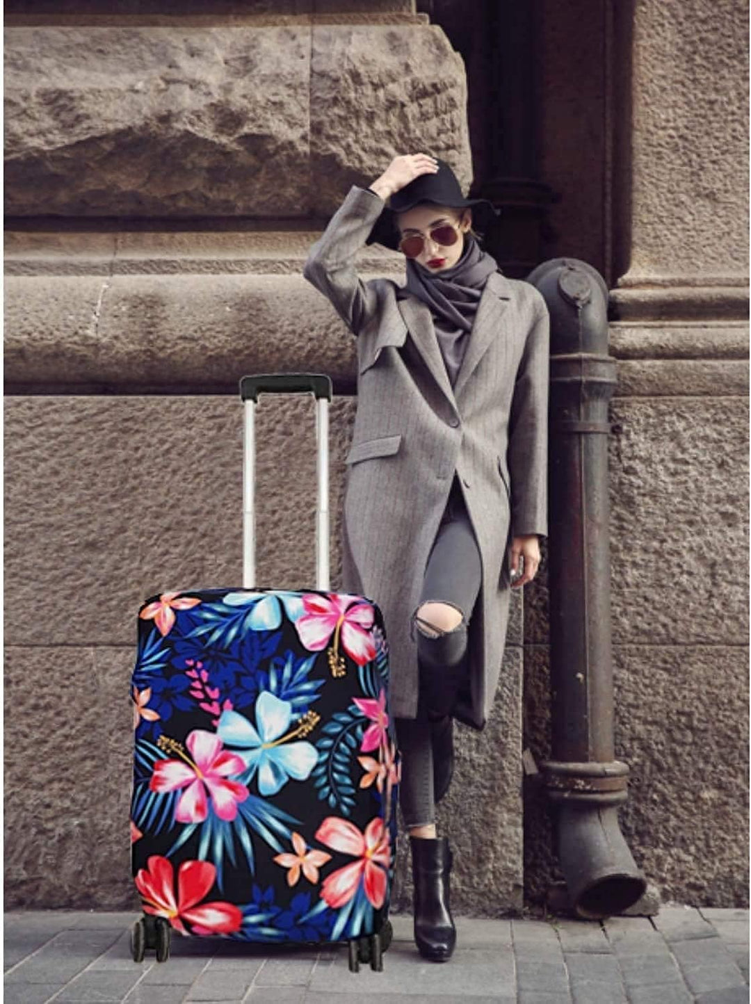 Gepäckabdeckung, GOXUNYUAN waschechter Schutzkoffer-Cover - Reise-elastischer Spandex-Koffer-Protect