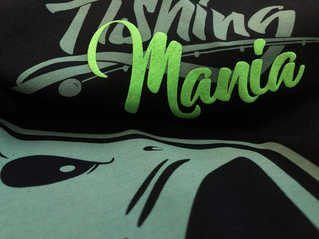 T Shirt Bass Mania, Schwarz, Angler T-Shirt, M
