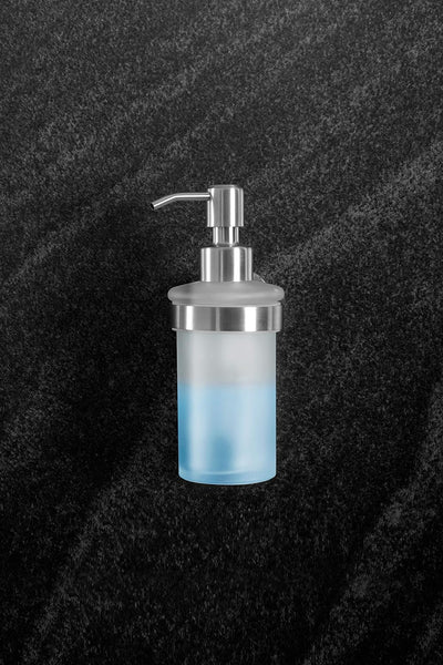 Ambrosya - Seifenspender mit Wandbefestigung - Glas Seife Spender Halter Seifenhalter Seifenschale B