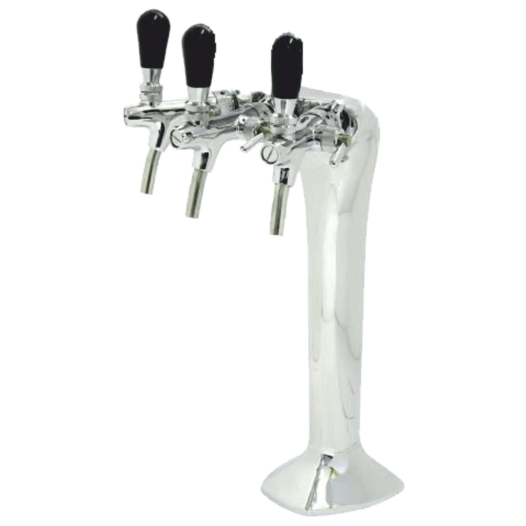 Cobra Classic Elegant Sprudelwasser Schanksäule 3-leitig verchromt (Chrom) – BieTal® Zapfsäule für s