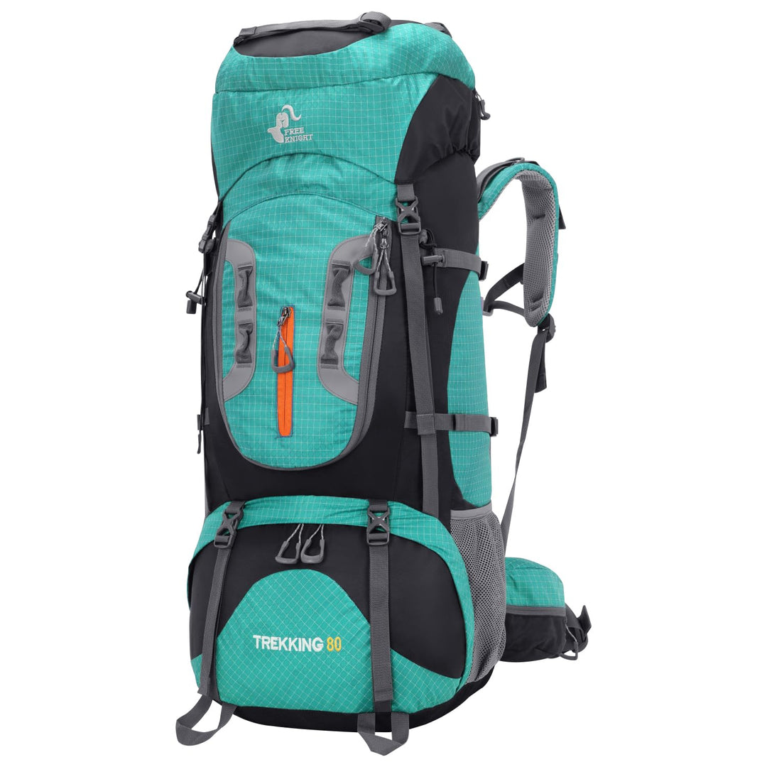 Bseash 80L Wasserdichter Wanderrucksack mit Regenschutz, leichter Outdoor-Sport, Reisen, Tagesrucksa