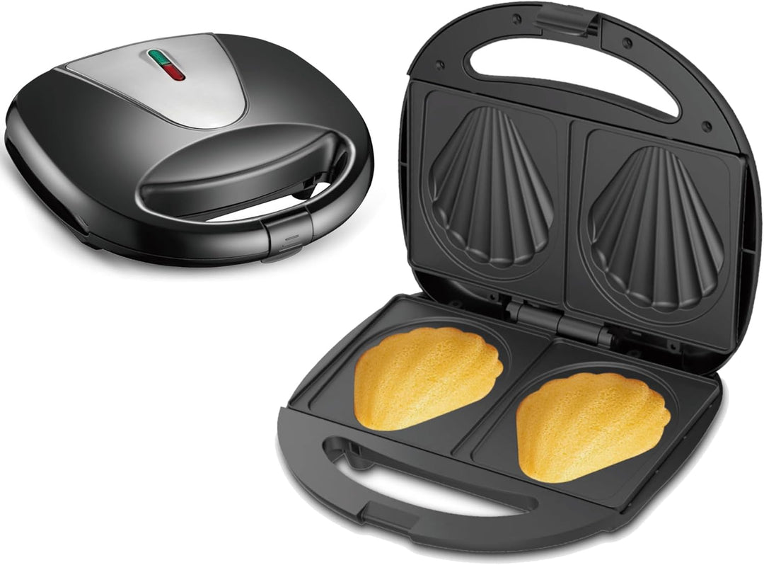 Bewinner 850W Gebrannte Madeleine Maker – Doppelseitig Beheizter Gugelhupf Maker mit Verbrühschutzgr