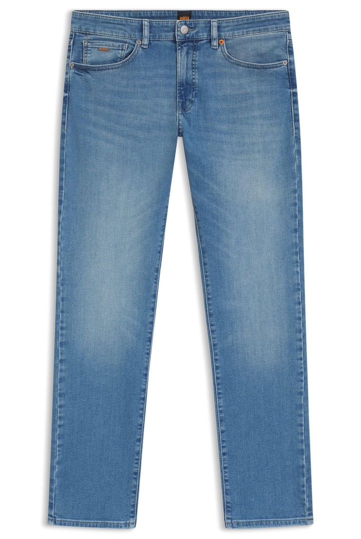 BOSS Herren Maine BC-L-C Blaue Regular-Fit Jeans aus schwerem Denim 32W / 30L Türkis441, 32W / 30L T