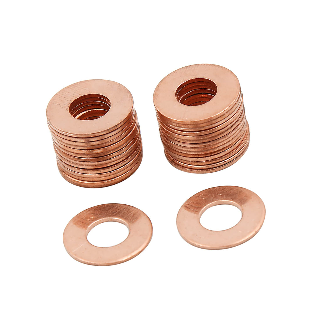 A ABSOPRO 30 Stück Kupfer Flache Scheiben Universal M8 x 18mm x 1mm Dichtung Ringe